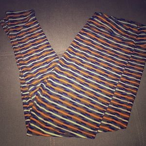 TC Blue and Orange Arrow LulaRoe Leggings